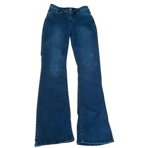 IMAN Platinum Premium Stretch Denim Boot-Cut Jean Dark Indigo 799249 Size 8